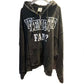 VETEMENTS Fan Deconstructed Zip-Up Hoodie Washed Black