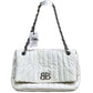 BALENCIAGA Monaco Medium White Leather Shoulder Bag
